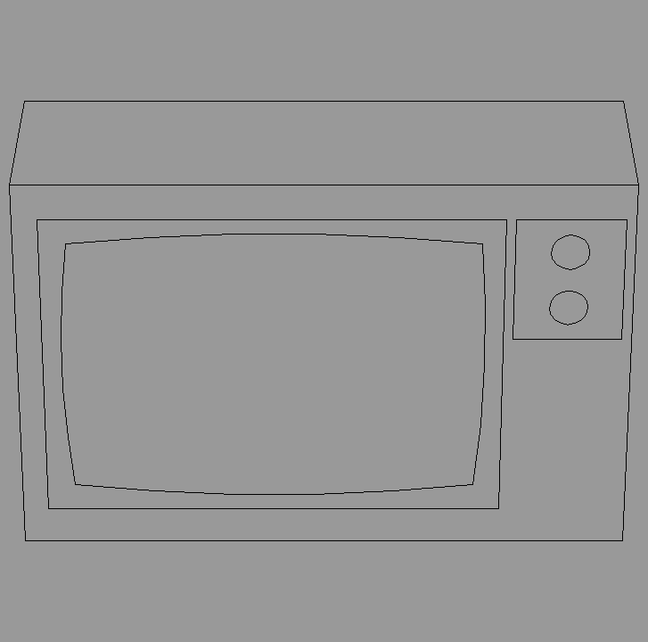 Bloque Autocad Vista de Television 2D 06 en Alzado